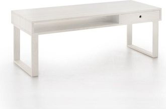 HOGAR 24 Es Moma Mesa De Centro Sal&oacute;n Mesa Comedor Madera Maciza Natural Color Blanco Pata U Medidas: 100 Cm X 50 Cm X 48 Cm - Hogar24