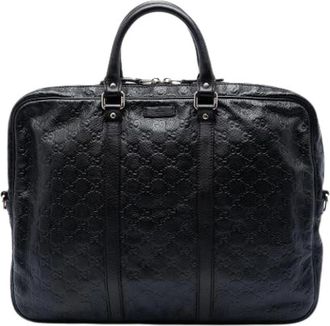 Gucci Vintage, unisex, Zwart, ONE Size, Leer, Pre-owned Business Bag