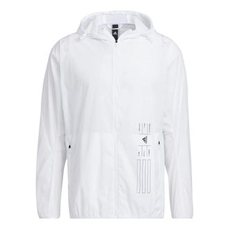 adidas Th Lite Wvjk Solid Color Sports Hooded Jacket White HE9917