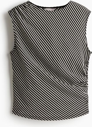 H&M Drapiertes Tanktop - Schwarz