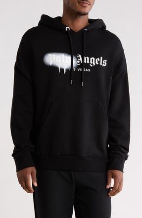 Palm Angels Logo Graphic Hoodie in Black White at Nordstrom Rack, Size Xx-Large