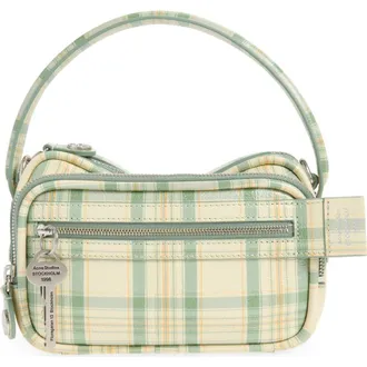 Acne Studios Camero Kit Check Crossbody Bag in Green/Orange at Nordstrom