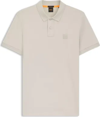 BOSS Stretch-cotton slim-fit polo shirt with logo patch