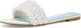 Vince Camuto Balea Beaded Band Flat Sandals Womens Sandals Milk : 9.5 M, Synthetic