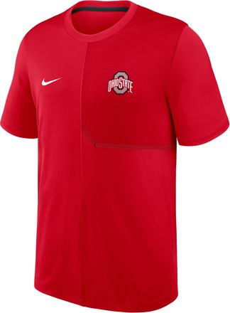 Nike Ohio State Sideline Coach Nike Mens Dri-FIT College Top in Red | 03B2064YOH-GQK