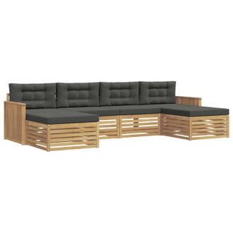 vidaXL Conjunto De Sof&aacute;s De Exterior 6 Uds. Blanco Y Antracita Vidaxl