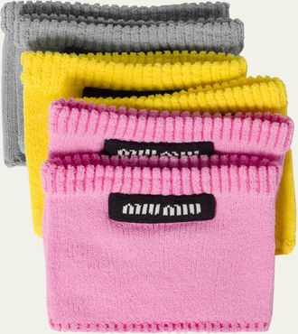 Miu Miu Logo Patch Viscose Socks, Set of 3