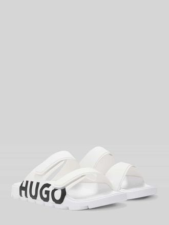 HUGO BOSS Sandale mit Logo Print in Weiss, Gr&ouml;&szlig;e 41