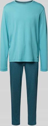 Jockey Pyjama mit Rundhalsausschnitt in Tuerkis, Größe XXL
