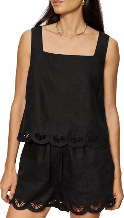 Sanctuary Womens Almost There Linen Top In Black