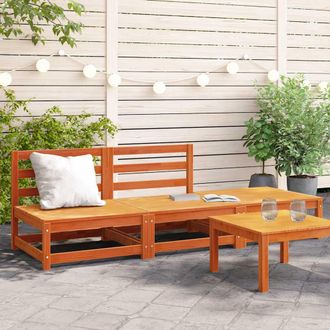 vidaXL Vidaxl - Sof&aacute; Jard&iacute;n Sin Reposabrazos Con Reposapi&eacute;s Madera Pino Marr&oacute;n