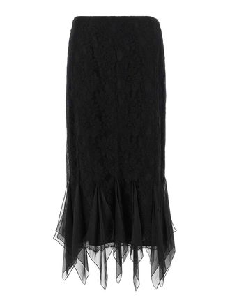 Valentino Garavani Black Lace Skirt