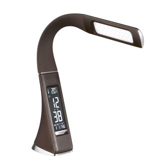 Wonderlamp Flexo Led Con Reloj Digital Pipo Marr&oacute;n (5w)