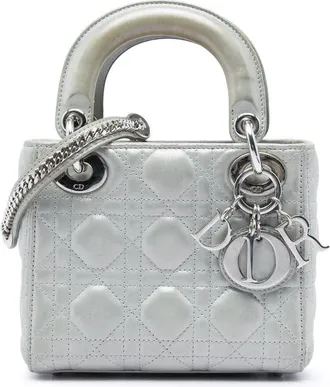 Dior Pre-owned Dior Mini Iridescent Lambskin Cannage Lady Dior Ladies 0ASMINM41KCYZ76R
