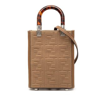 Fendi Pre-owned Fendi Mini Zucca Embossed Technical Fabric Sunshine Shopper Tote 8BS051 AGY0 12085 218