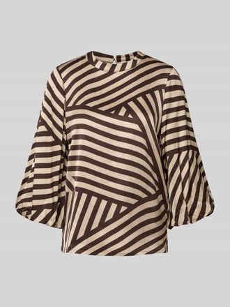 Comma Bluse mit Rundhalsausschnitt in Beige, Gr&ouml;&szlig;e 42