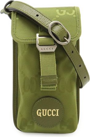 Gucci Green Khaki Nylon Canvas Leather Shoulder Bag (Pre-Owned)
