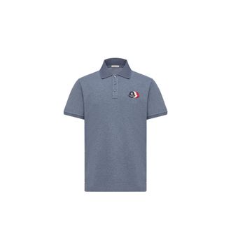 Moncler Moncler Cotton Piquet Polo Shirt, Men, Blue, Size: 3xl
