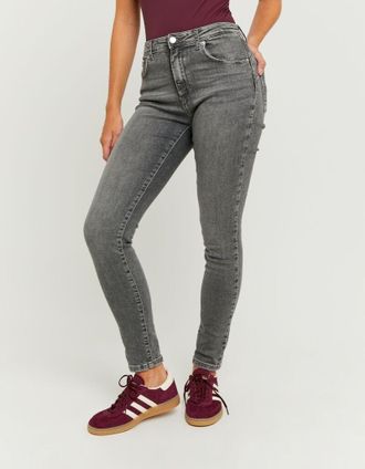 Tally Weijl Skinny-fit-Jeans TALLY WEIJL SPADEPUMPMR, Damen, Gr. 34, N-Gr, grau wash, Denim/Jeans, Obermaterial: 98% Baumwolle, 2% Elasthan, Abriebeffekte, skinny