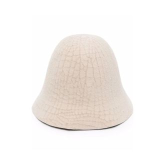 Flapper Hats, female, Beige, Size: ONE SIZE Cracked-texture Bucket Hat