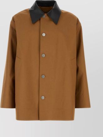 Jil Sander trench cotton collar contrast coat