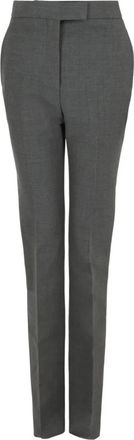 Ferragamo Womens Straight Leg Wool Trousers In Grey