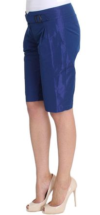 Ermanno Scervino Womens Blue Above Knees Bermuda Shorts Polyester