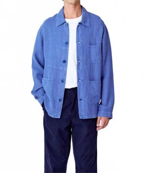 La Paz Baptista Worker Jacket In Indigo Linen