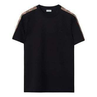 Burberry 26 Check Trim Cotton T-shirt Black 81062481
