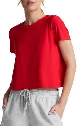 Beyond Yoga Featherweight Supreme Crop T-Shirt in Candy Apple Red Heather at Nordstrom, Size Small