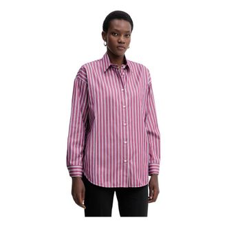 Simona Corsellini Dames, Blouses & Shirts, Paars, Maat: L Katoen