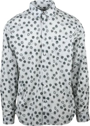 Maison Kitsun&eacute; White Cotton Patterned Shirt
