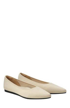 Vivaia Pointed-Toe Ballet Flats in Cream Ivory - Water Repellent at Nordstrom, Size 9