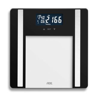 OEM B&aacute;scula De Ba&ntilde;o Con An&aacute;lisis Corporal, Hasta 180 Kg, 30 X 30 Cm, Negra / Ade