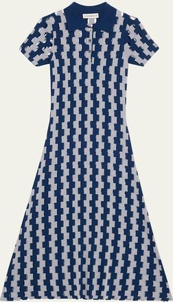 Zankov Margerite Abstract Cutout Merino Wool Midi Dress