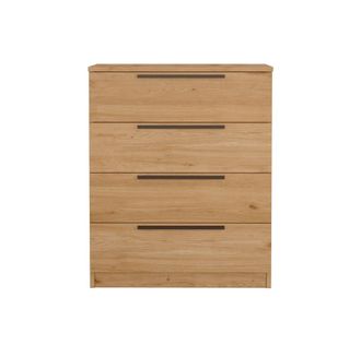 Mobili Rebecca C&oacute;moda con 4 cajones, marr&oacute;n y gris oscuro