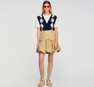 Sandro Short ruffled skirt