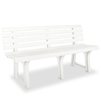 vidaXL Banco De Jard&iacute;n Pl&aacute;stico Blanco 145,5 Cm Vidaxl