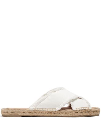 Castaner crossover-strap slides - White