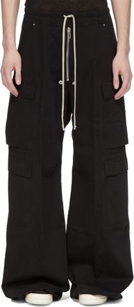 Rick Owens Wide-Leg Cargo Trousers with Utility Pockets and Drawstring Waist