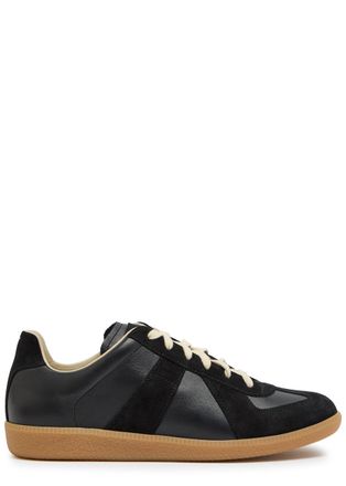Maison Margiela Replica Panelled Leather Sneakers - Black - 45 (IT45 / UK11)