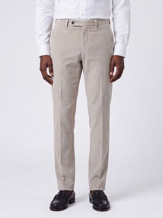 Pantaloni Torino Slim Fit Velvet Chino Trousers with Off-Centre Closure