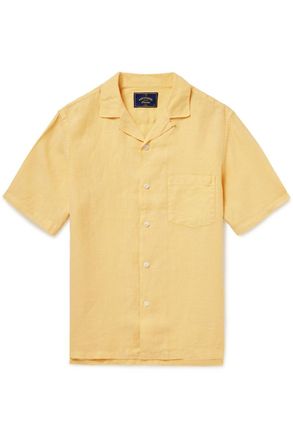 Portuguese Flannel Camp-Collar Linen Shirt