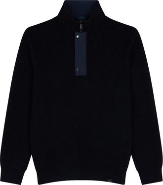Paul & Shark Maan Badge Rits Sweater Marineblauw - Heren - Coltruien - Blauw - XL - Truien & Vesten
