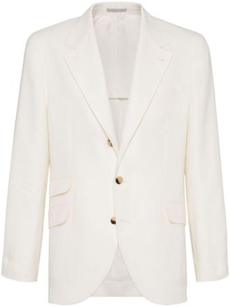 Brunello Cucinelli Blazer met enkele rij knopen - Beige