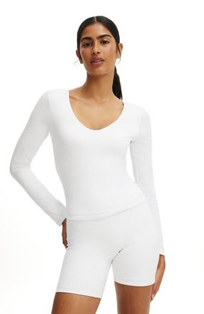 Cotton On Womens Active Ultra Soft Scoop Neck Long Sleeve in White at Nordstrom, Size Xx-Small