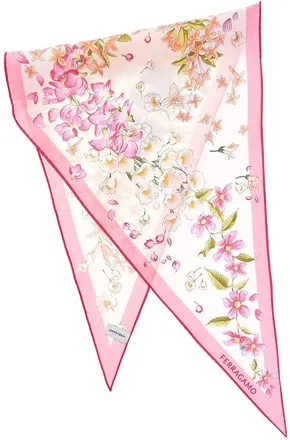 Ferragamo Ferragamo Spring Print Diamond Silk Scarf