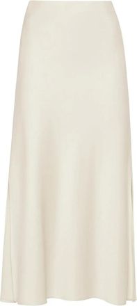 Brunello Cucinelli Midi Skirts, female, Beige, XS, Beige Side Split Midi Skirt