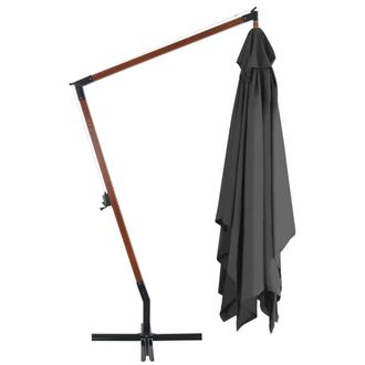 Berkfield Home Elegant Cantilever Umbrella with Wooden Pole 400x300 cm Anthracite in Charcoal