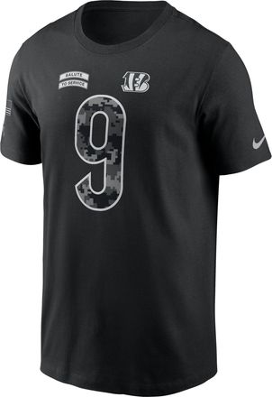 Nike Joe Burrow Cincinnati Bengals Salute to Service Nike Mens NFL T-Shirt in Black | N19900AF3Z-ETJ